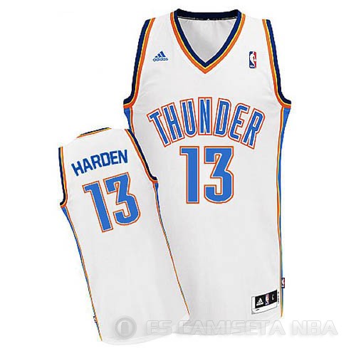 Camiseta Harden #13 Oklahoma City Thunder Blanco - Haga un click en la imagen para cerrar